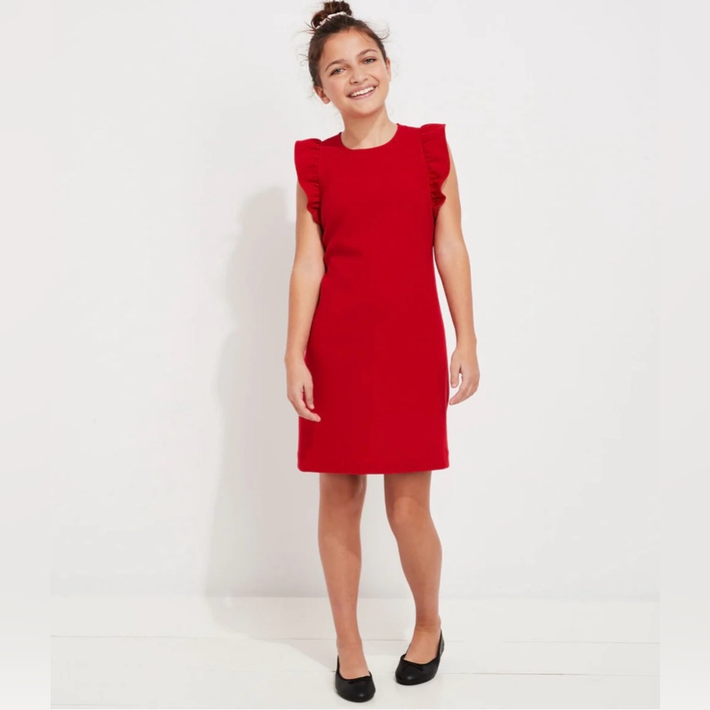 Vineyard Vines Girls Ponte Flutter Sleeve Red Dress Size 14